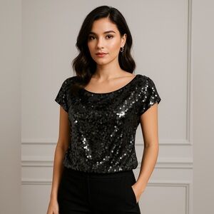 ✨ Express Black Sequin Top | Size S AA11